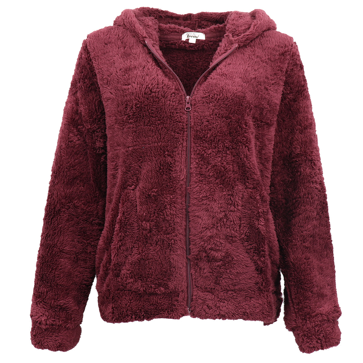 Fluffy zip up coat best sale