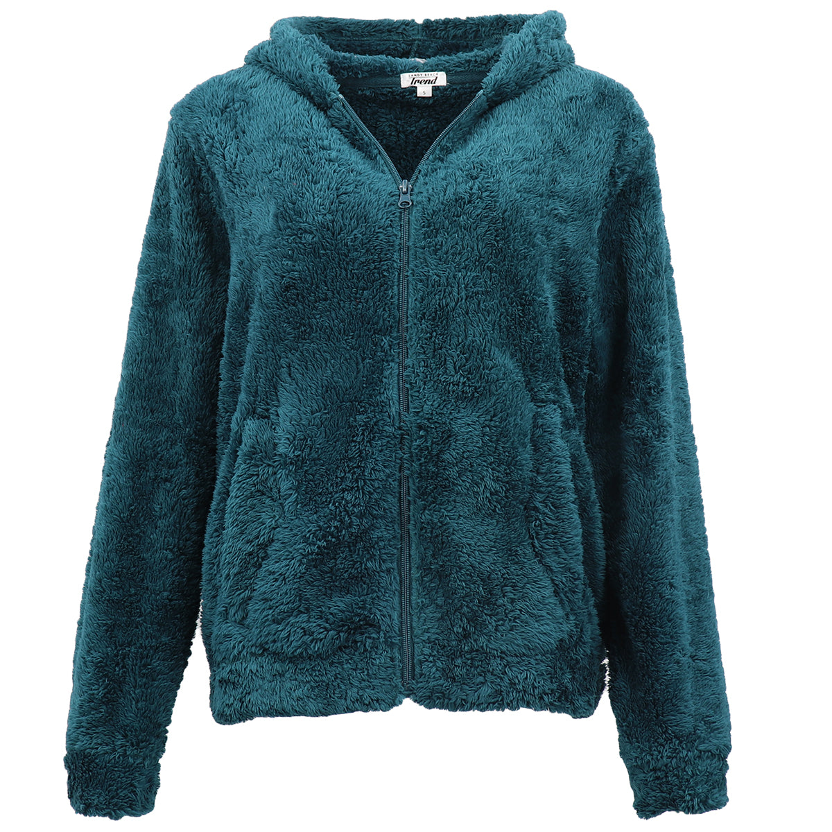 Fluffy jacket zip on sale up