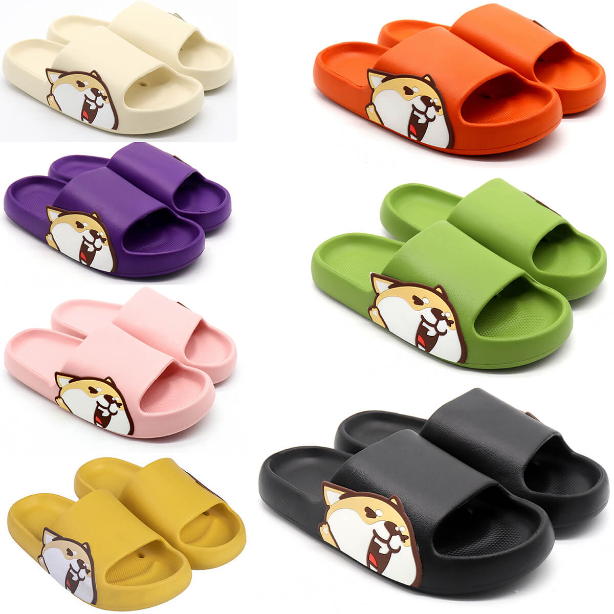 Pillow Slides Sandals Anti-Slip Ultra Soft Slippers Shoes Cute Shiba Inu Cloud - Zmart Australia