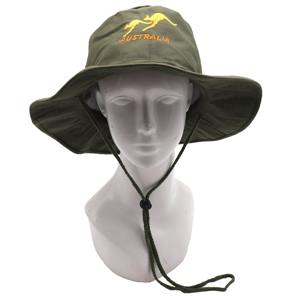 Unisex Aussie Souvenir Kangaroo Fishing Cap Sun UV Protection Slouch Hat Camping