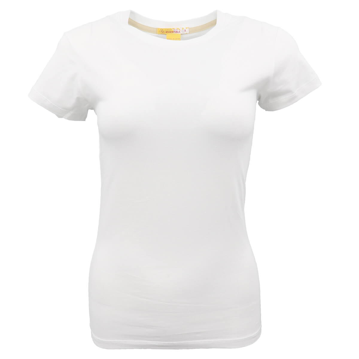 Women's Premium Cotton Basic T-Shirt Crew Neck Short Sleeve Plain Solids  Fitted - AbuMaizar Dental Roots Clinic