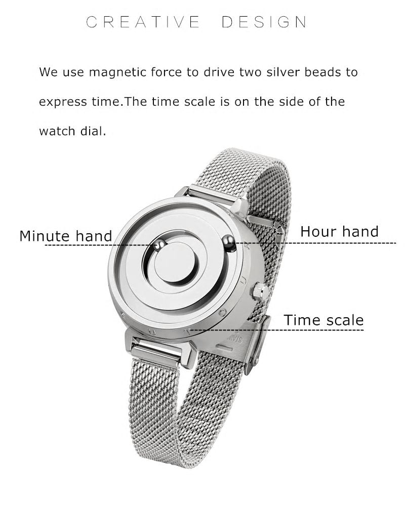 Women's Fashion Magnetic Quartz Cascual Gold Silver Wrist Watch stainless steel