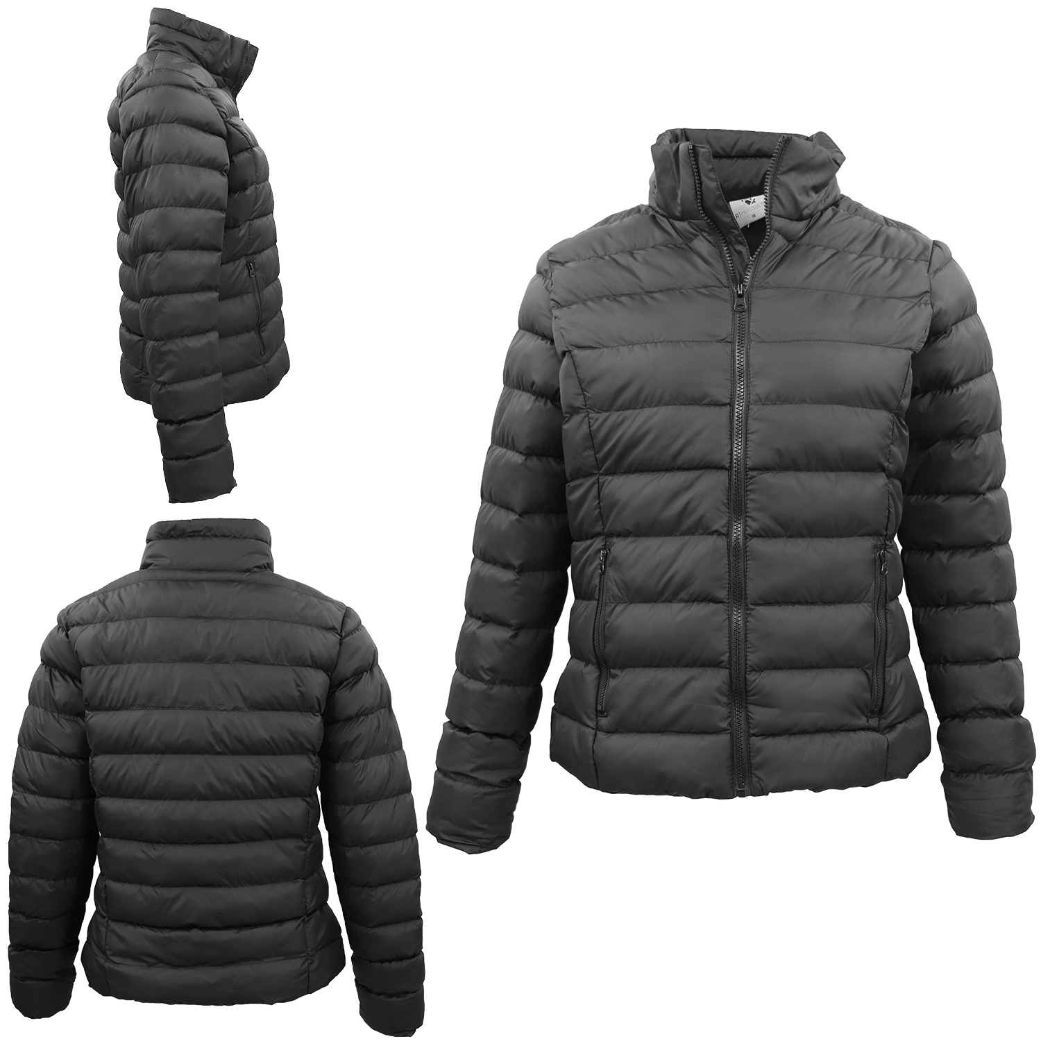 Women's Thick Puffer Down Jacket Puffy Quilted Padded Coat Zip Pockets Windproof - Zmart Australia