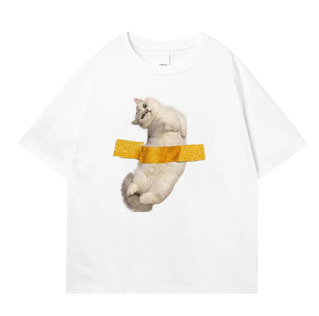 Yitoto™ Tシャツ ゴールデンティッキッド猫