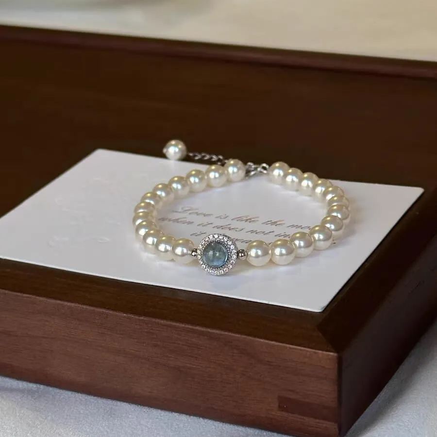 Mercury Records 925シルバーのパールブレスレット