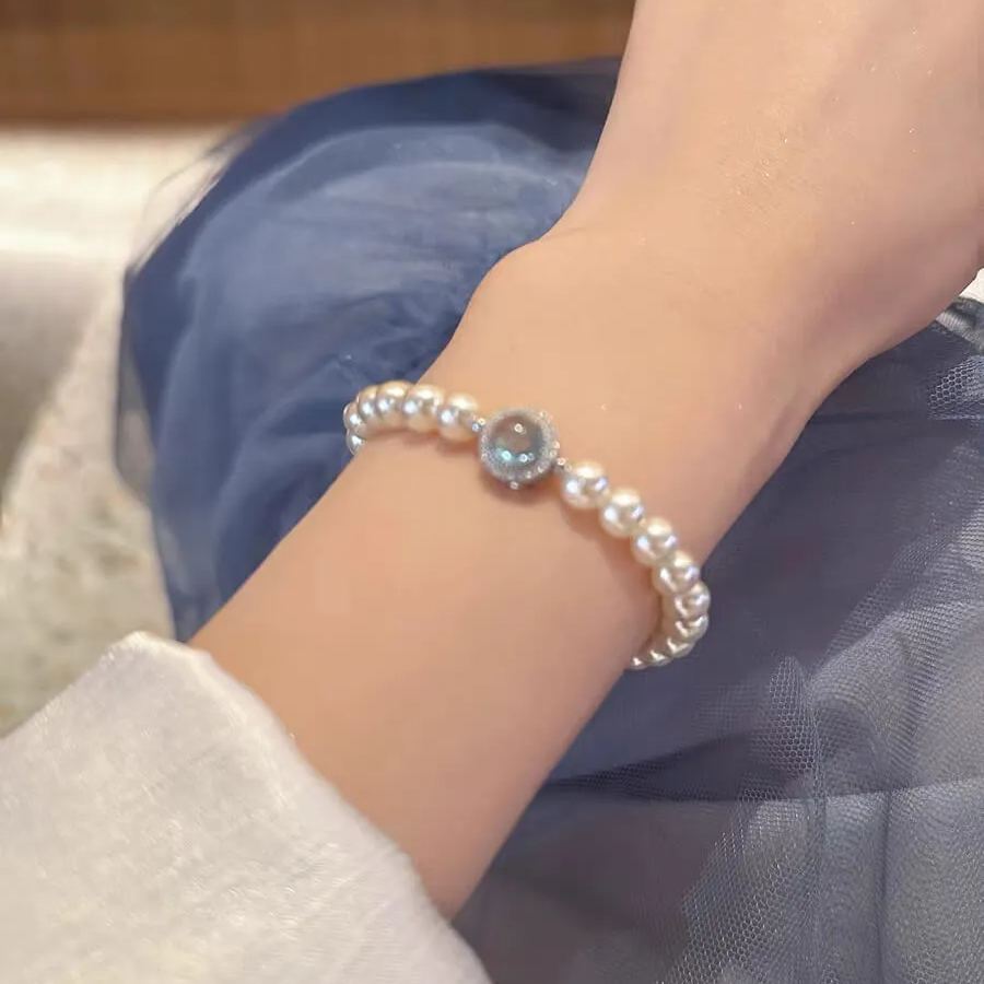 Mercury Records 925シルバーのパールブレスレット