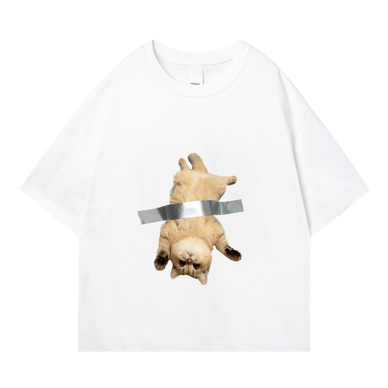 Yitoto™ Tシャツ ゴールデンティッキッド猫