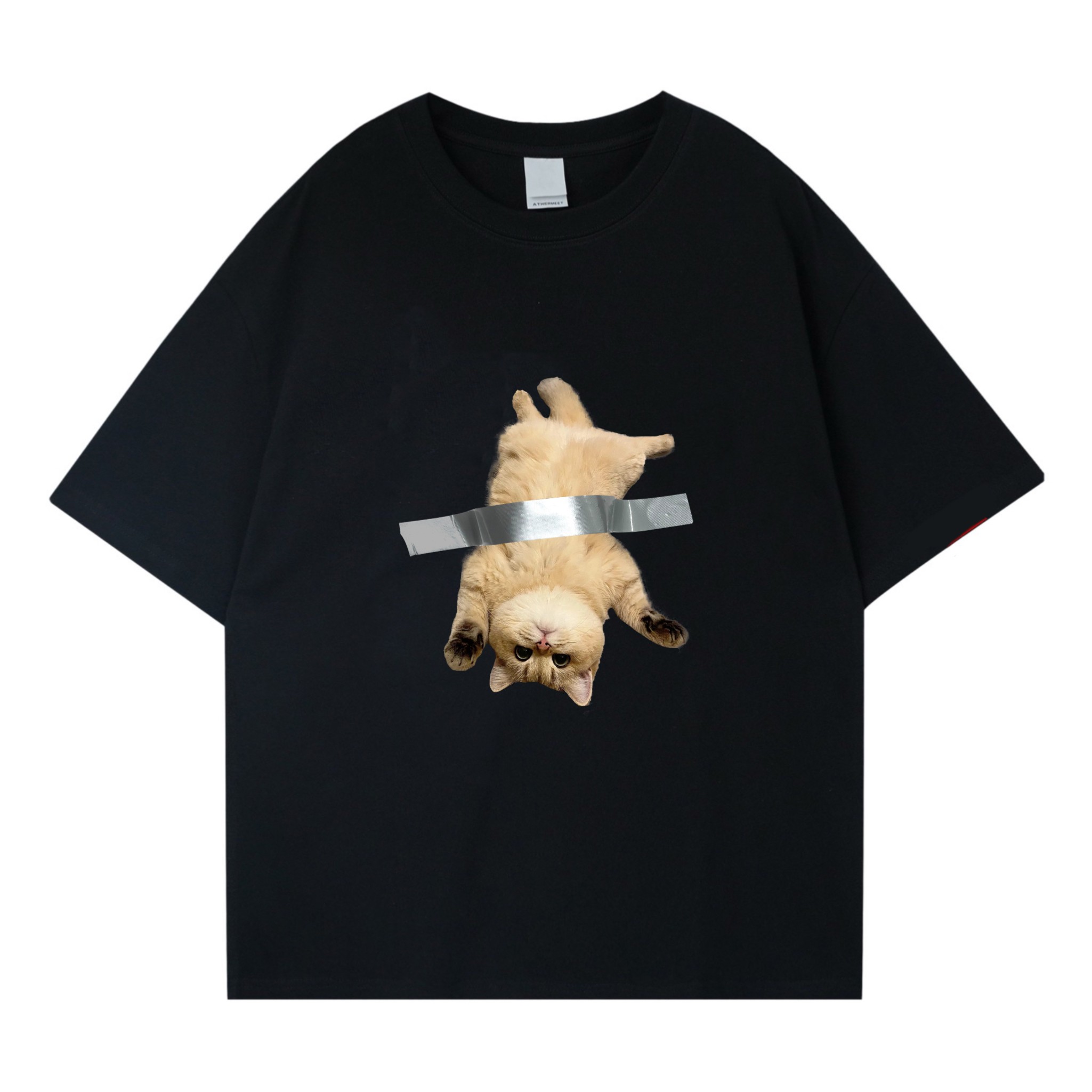 Yitoto™ Tシャツ ゴールデンティッキッド猫
