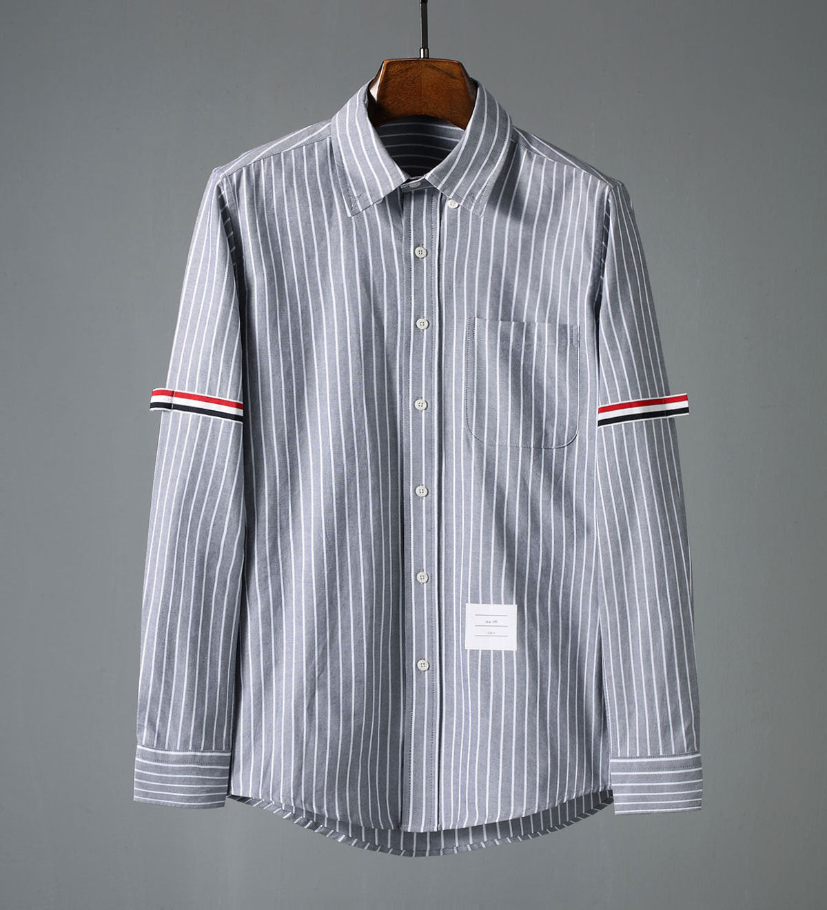 THOM BROWNE グログランアームバンド オックスフォード シャツ 売り尽