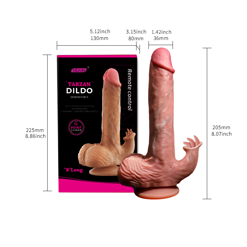 Tarzan III Penis-8.86 Inch Premium Suction Cup Rabbit Double  G Dildo For Premium Machine