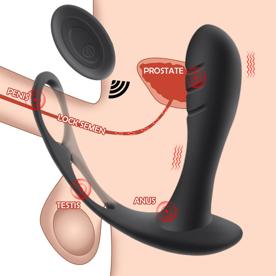 Prostate Massage Lock Fine Vvibration Wireless Remote Control Anal Plug-Uxolclub