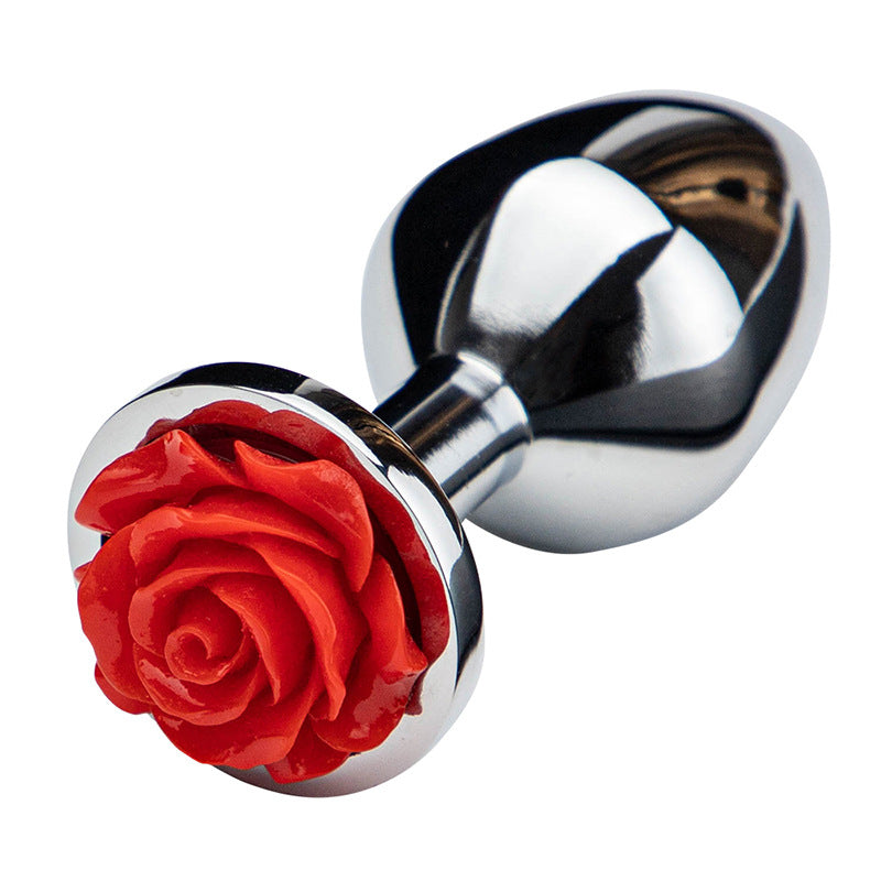 Rose Metal Butt Plug | Silver Small Anal Plug Sex Toys-Uxolclub