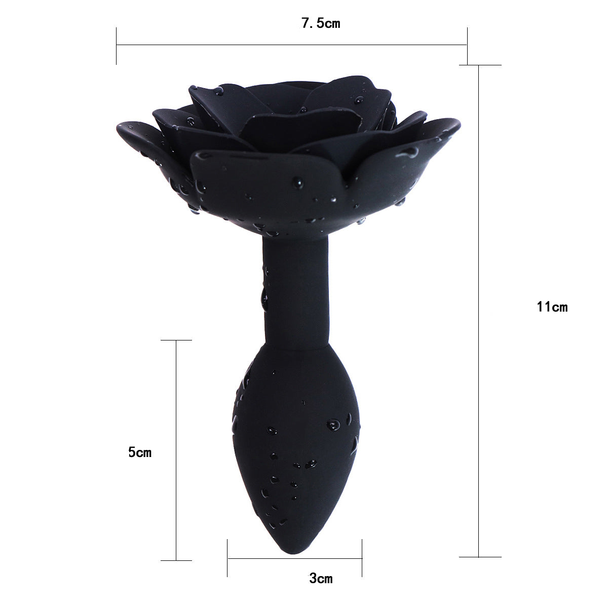 Rose Black Butt Plug Training Anal Plug Backyard Sex Toys-Uxolclub