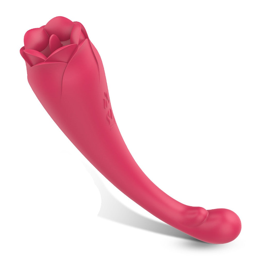 Rose Vibrator Rose Dildos Sex Toy Nipple Vibrator - Tongue Licking and Clit Sucking-Uxolclub