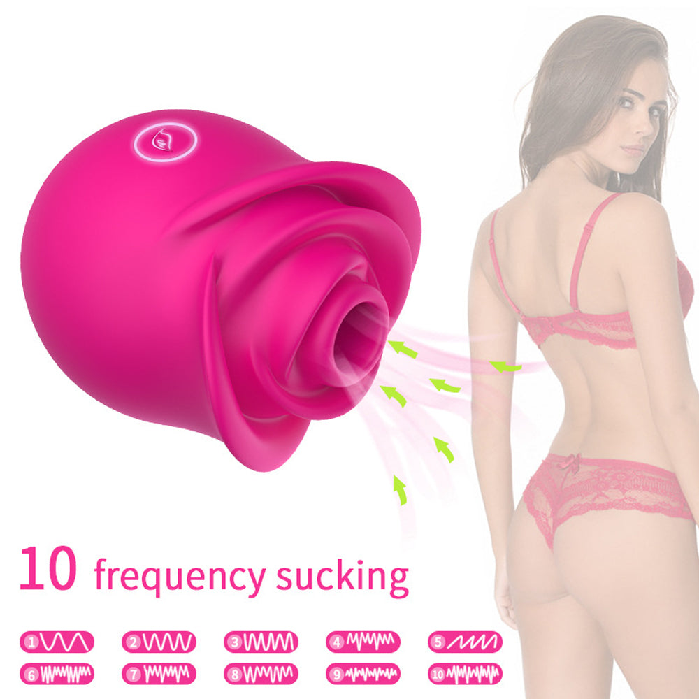 Sucking Rose Vibrator Female Massage Rose Petal Masturbator-Uxolclub