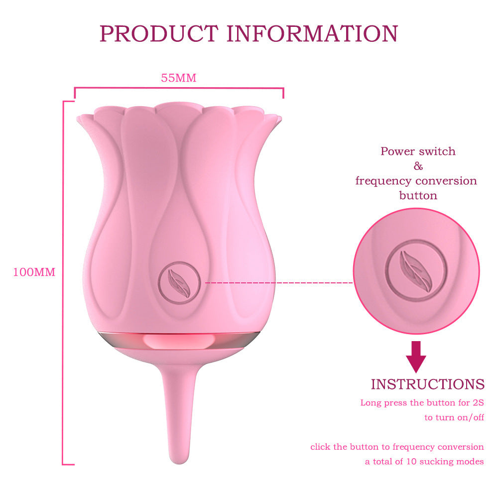 Rose Petal Vibrator Swirl Air Sucking and Teasing Clit Nipple Vibrator-Uxolclub