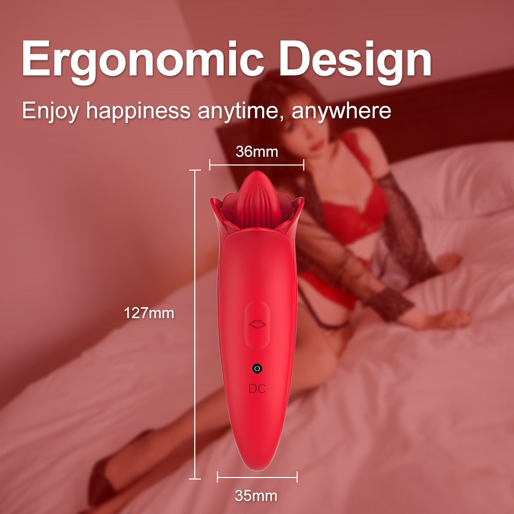 Rose Shaped Vibrating Tongue 5 Frequency Massage Rose Vibrator-Uxolclub