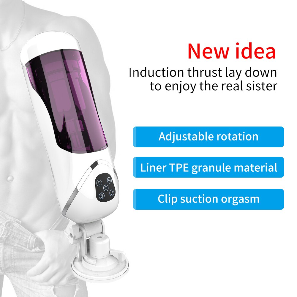 10 shock 10 Speed Thrust Automatic Masturbator Built-in Suction Cup-Uxolclub