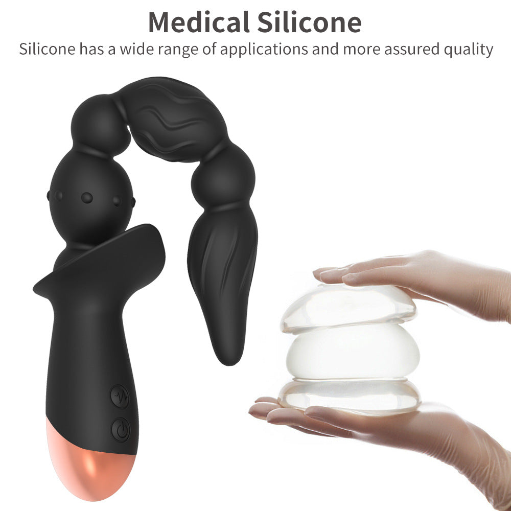 Strong Shock Lianzhu Silicone Pull Bead Back Court Anal Plug-Uxolclub