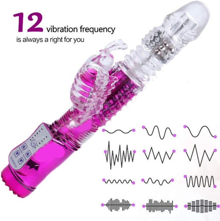 Telescopic Vibration Ball 12 Ffrequency Vibration Masturbator-Uxolclub