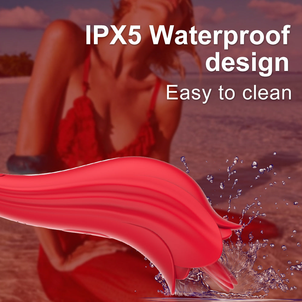 Rose Shaped Vibrating Tongue 5 Frequency Massage Rose Vibrator-Uxolclub