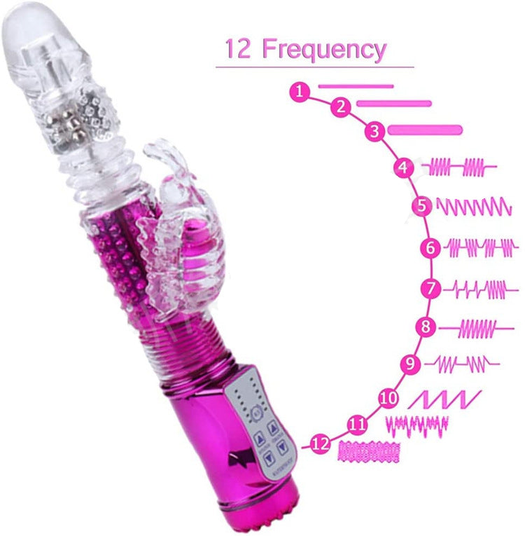 Telescopic Vibration Ball 12 Ffrequency Vibration Masturbator-Uxolclub