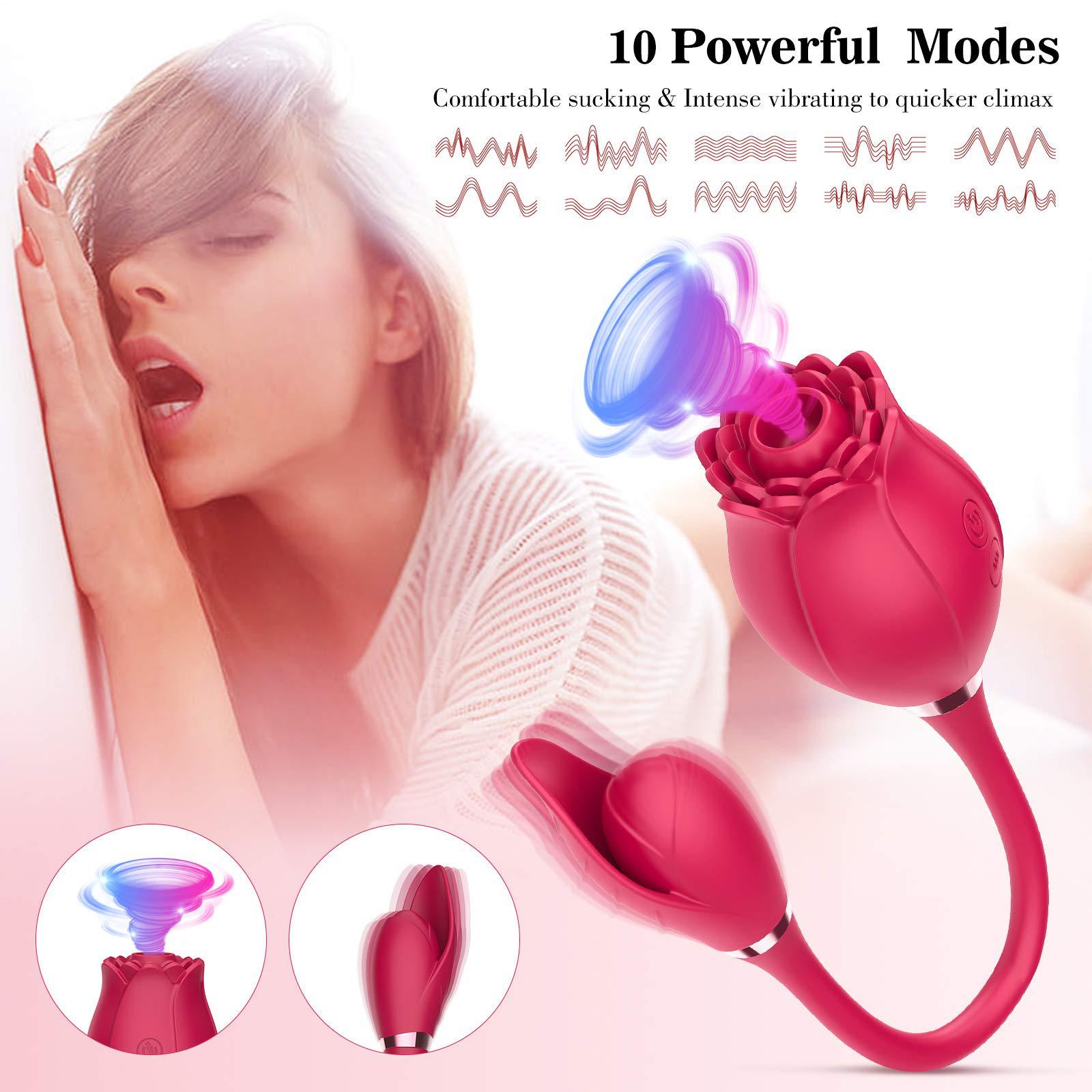 Rose Sucking Vibrator Toy for Women with Vibrating Egg-Uxolclub