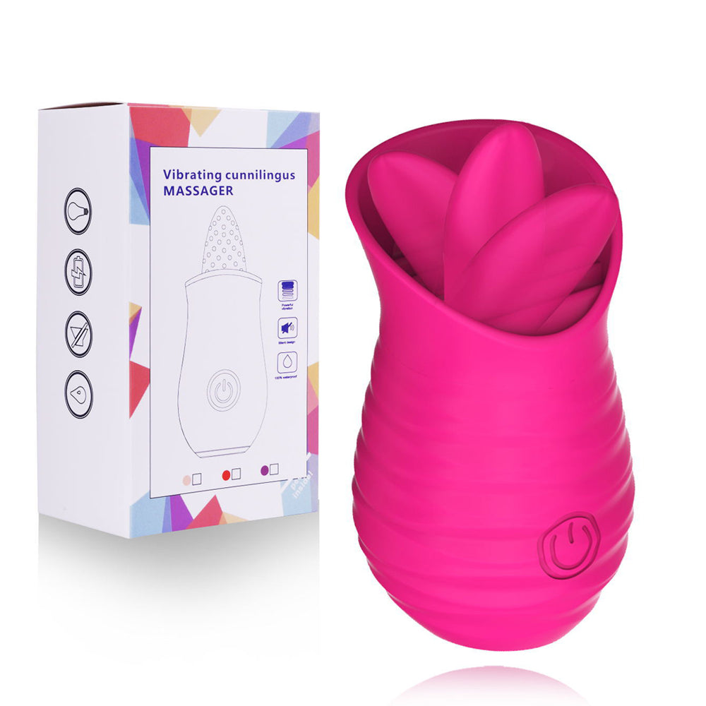 10 Frequency Tongue Vibrator Female Pink Vibrator Rose Petal Vibrator-Uxolclub