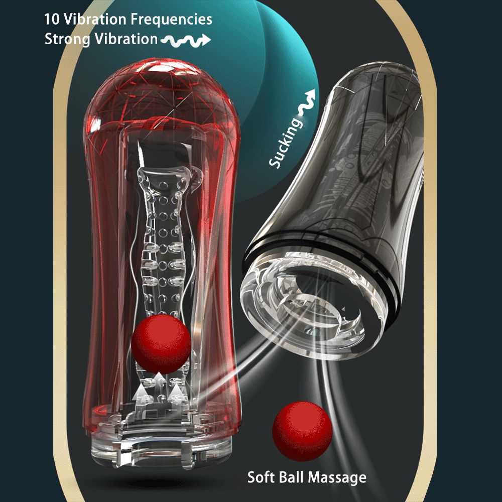 Silicone Masturbation Cup Suction Transparent Blowjob Toy-Uxolclub