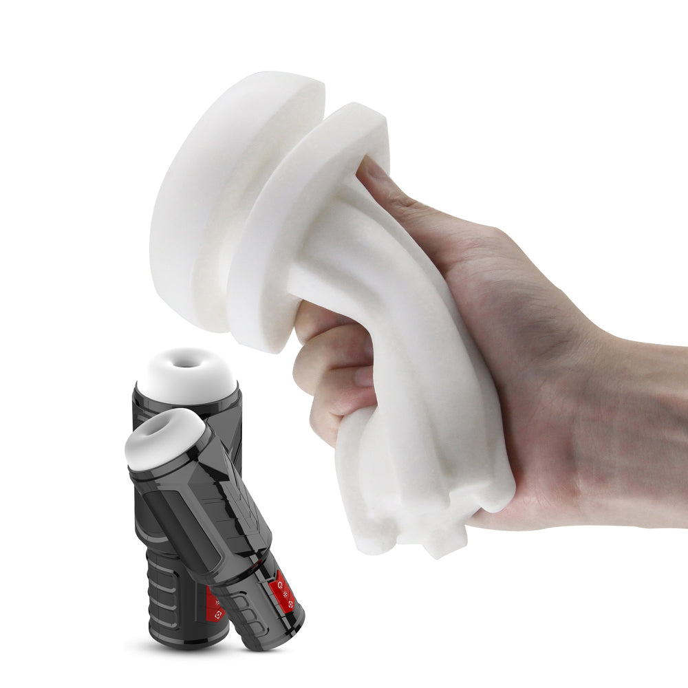 Portable Masturbation Cup Telescopic Vibration Sound Blow Job Simulator-Uxolclub