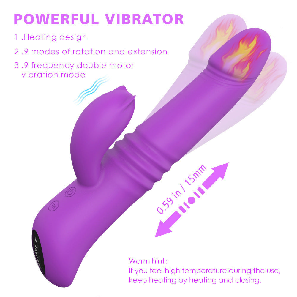 Telescoping Dildo for Women Thrusting Vibrator Allovers Dildos-Uxolclub