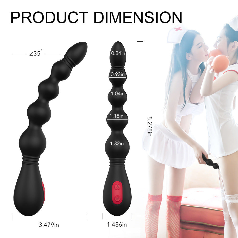 Silicone Anal Plug Beads 9 Frequency Strong Shock Electric Anal Plug-Uxolclub