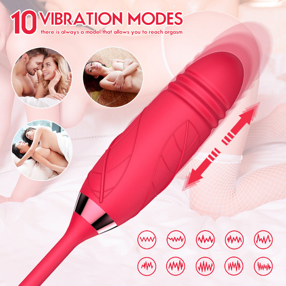 Rose Vibrator With Bullet Tongue-Uxolclub