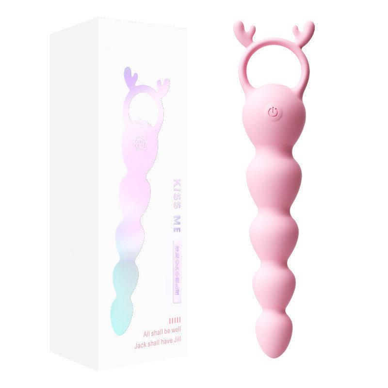 12 Frequency Pink Vibrating Anal Beads G-spot Stimulator-Uxolclub