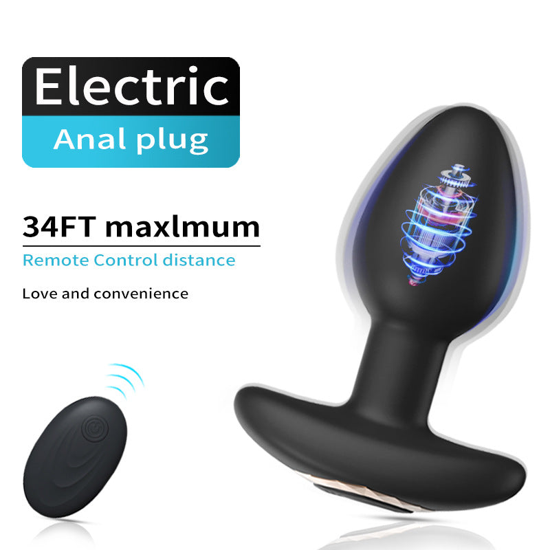 10 Frequency Electric Silicone Massage Remote Control Anal Plug-Uxolclub