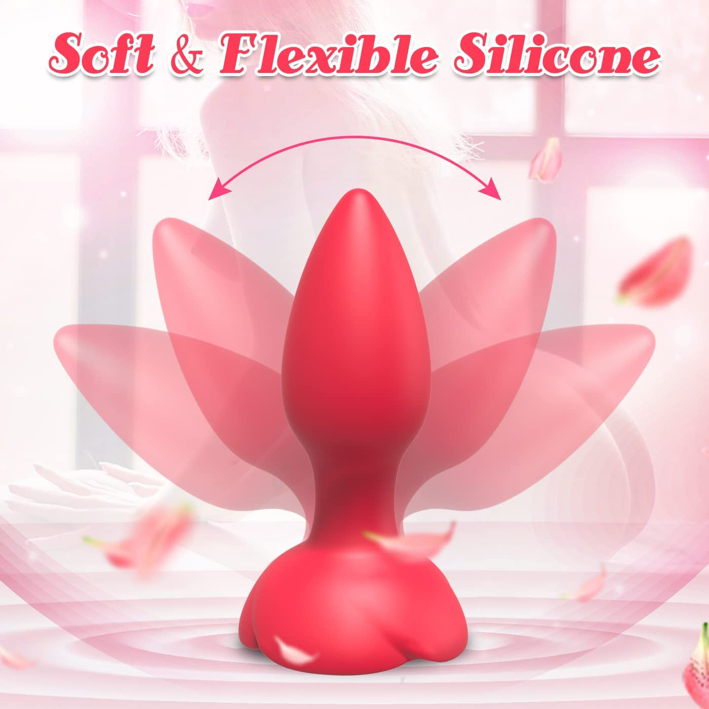 Rose Remote Control 10 Frequency Vibration Silicone Anal Plug-Uxolclub