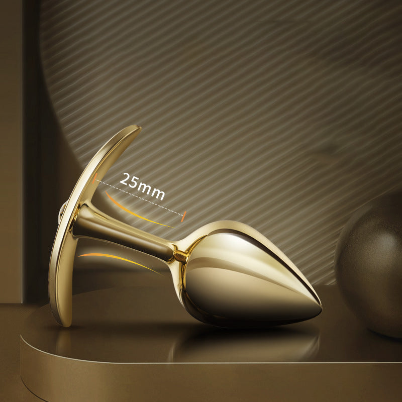 Gold Design Metal Butt Plug Stainless Steel Anal Sex Trainer-Uxolclub