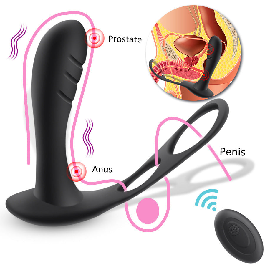 Prostate Massage Lock Fine Vvibration Wireless Remote Control Anal Plug-Uxolclub