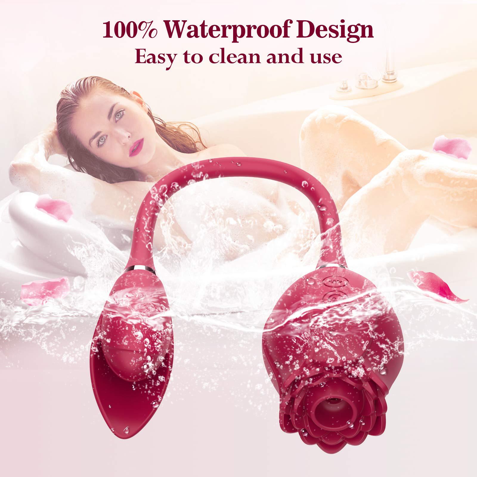 Rose Sucking Vibrator Toy for Women with Vibrating Egg-Uxolclub