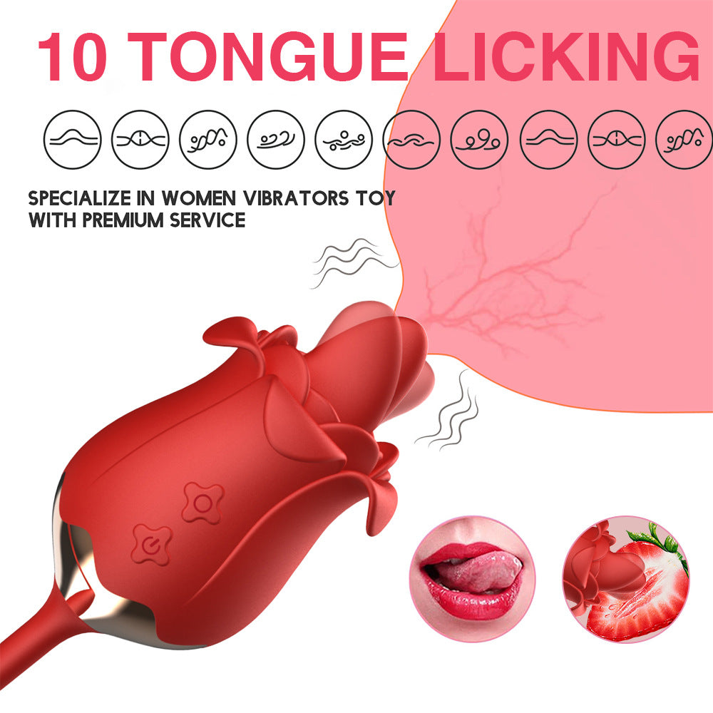 Rose Tongue Licking Vibrator-Uxolclub