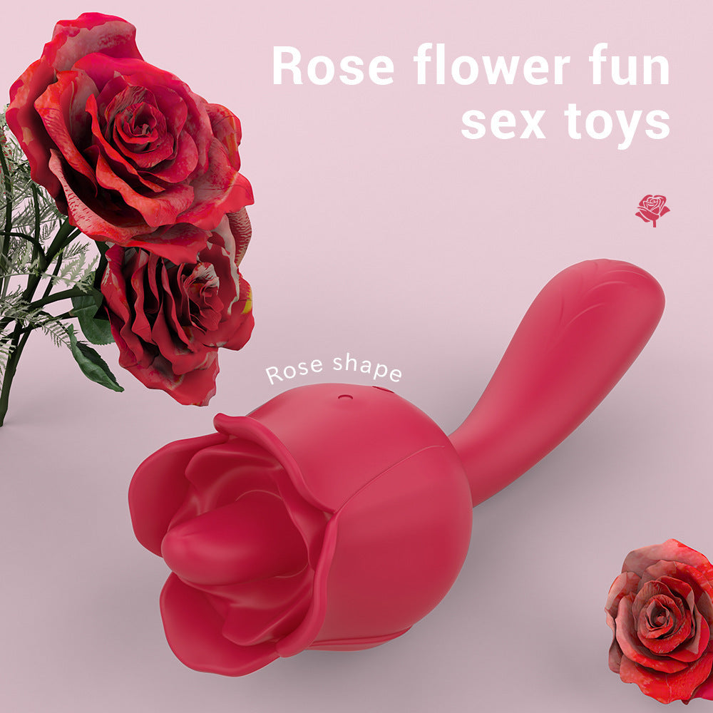 Rose vibrator tongue licking vibrator masturbation stick-Uxolclub