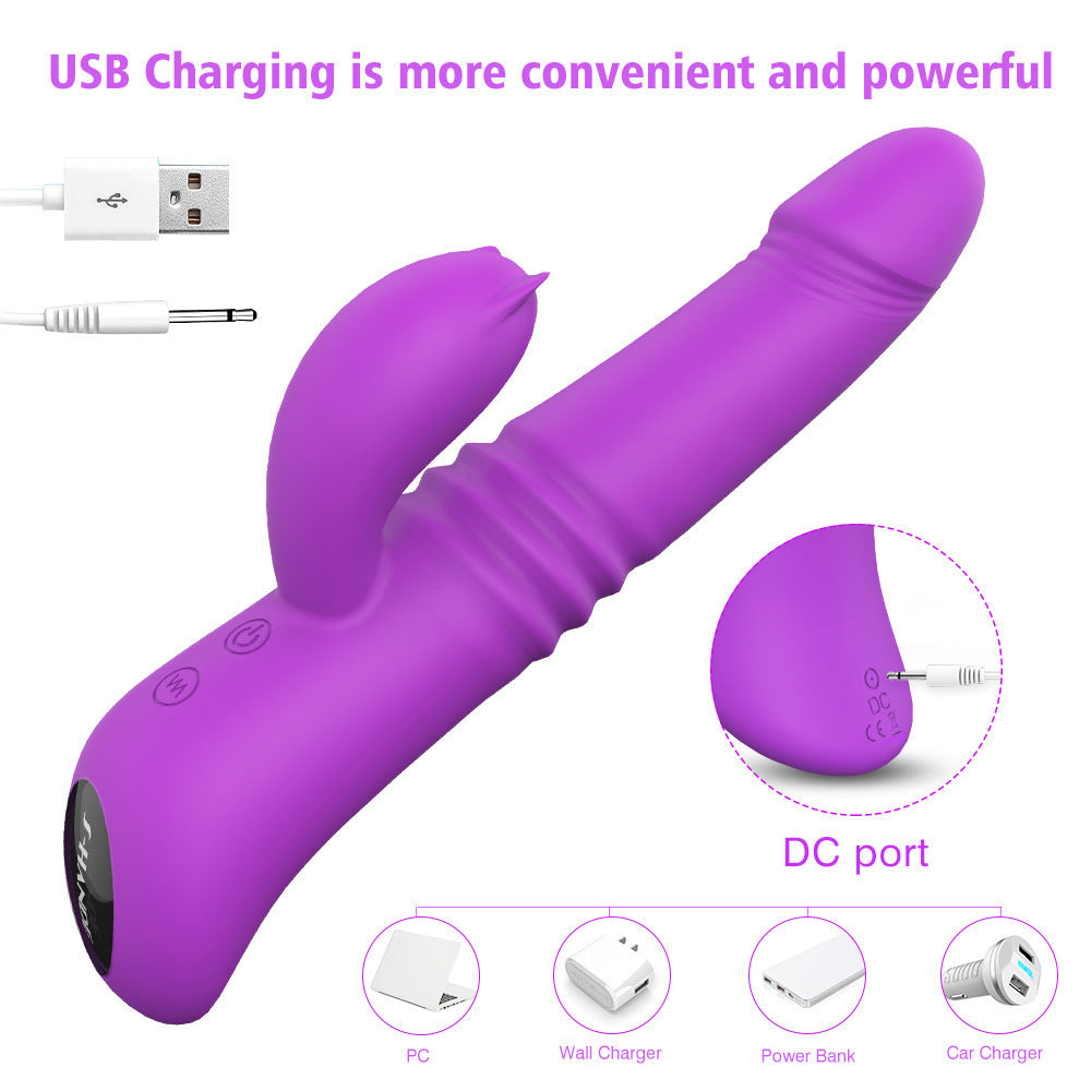 Telescoping Dildo for Women Thrusting Vibrator Allovers Dildos-Uxolclub