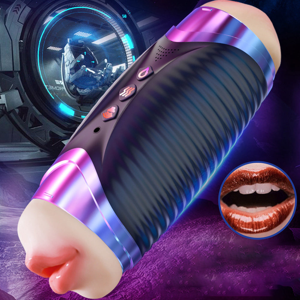 Double Head Male Masturbator Intelligent Heating Sound Blowjob Toy-Uxolclub - Best Adult Sex Toys Online Retailers