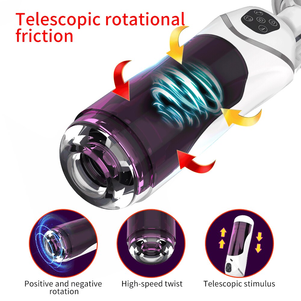10 shock 10 Speed Thrust Automatic Masturbator Built-in Suction Cup-Uxolclub