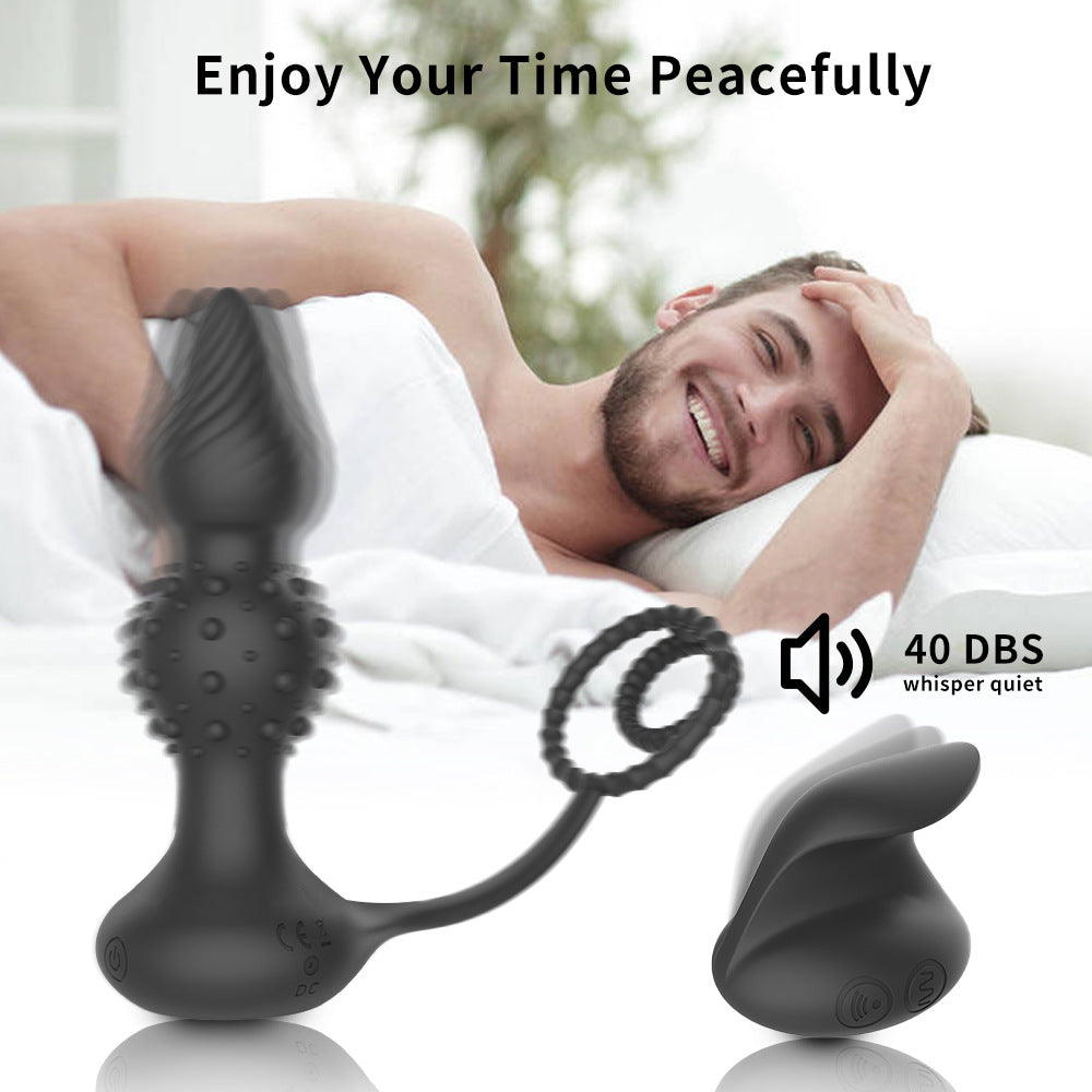 Remote Control Vibrating Anal Beads | Silicone Thrusting Butt Plug-Uxolclub