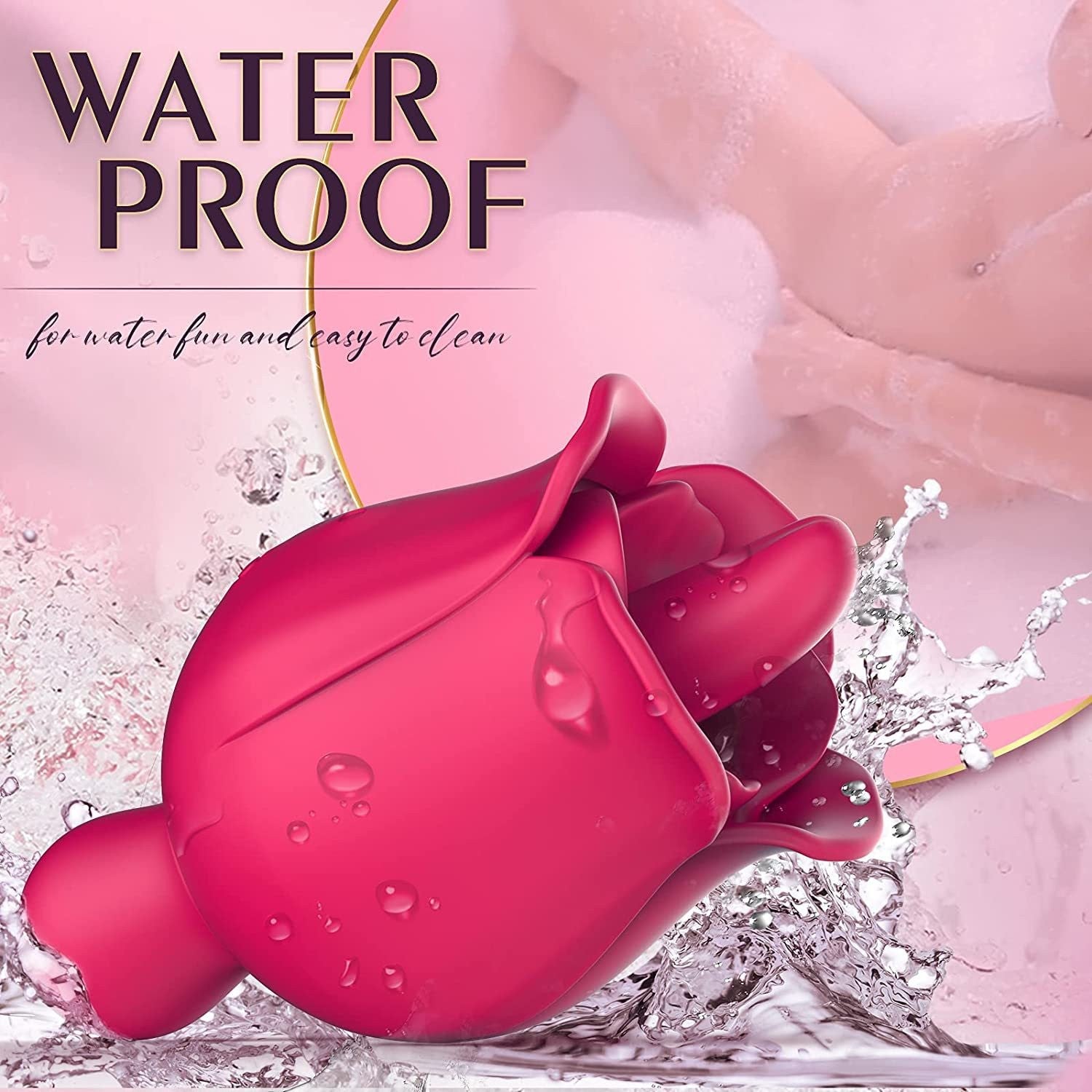 9 Frequency Rose Vibrators Vibrating Tongue Clitoris Stimulator-Uxolclub