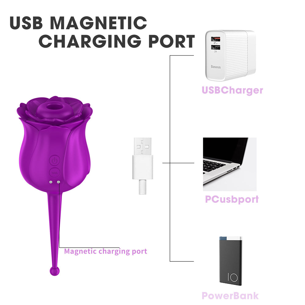 RoseVibrater | Rose Suction Vibrator Female Masturbators-Uxolclub