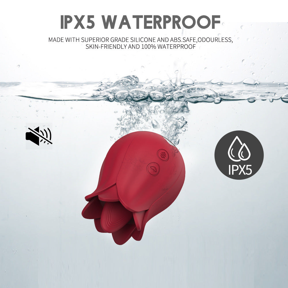 Rose Petal Vibrator - 7 Tongue Licking Modes Clit & Nipples Sucking-Uxolclub