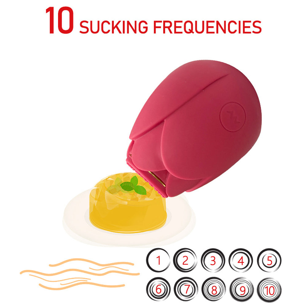 Rose Vibrator 10 Gears Sucking Waterproof Magnetic Charging-Uxolclub