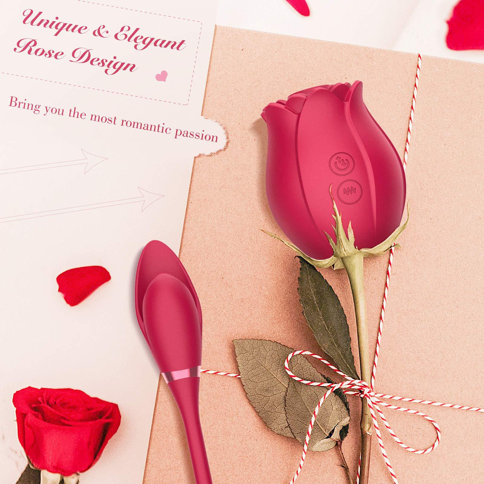Rose Sucking Vibrator Toy for Women with Vibrating Egg-Uxolclub